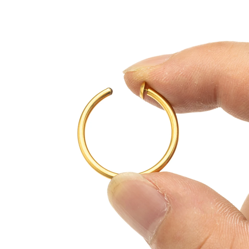 5Pairs Stainless Steel Nose Ring Hoop Clip on Fake Septum Non Piercing Spring Hoop Lip Ring Cartilage Earrings for Women image 5