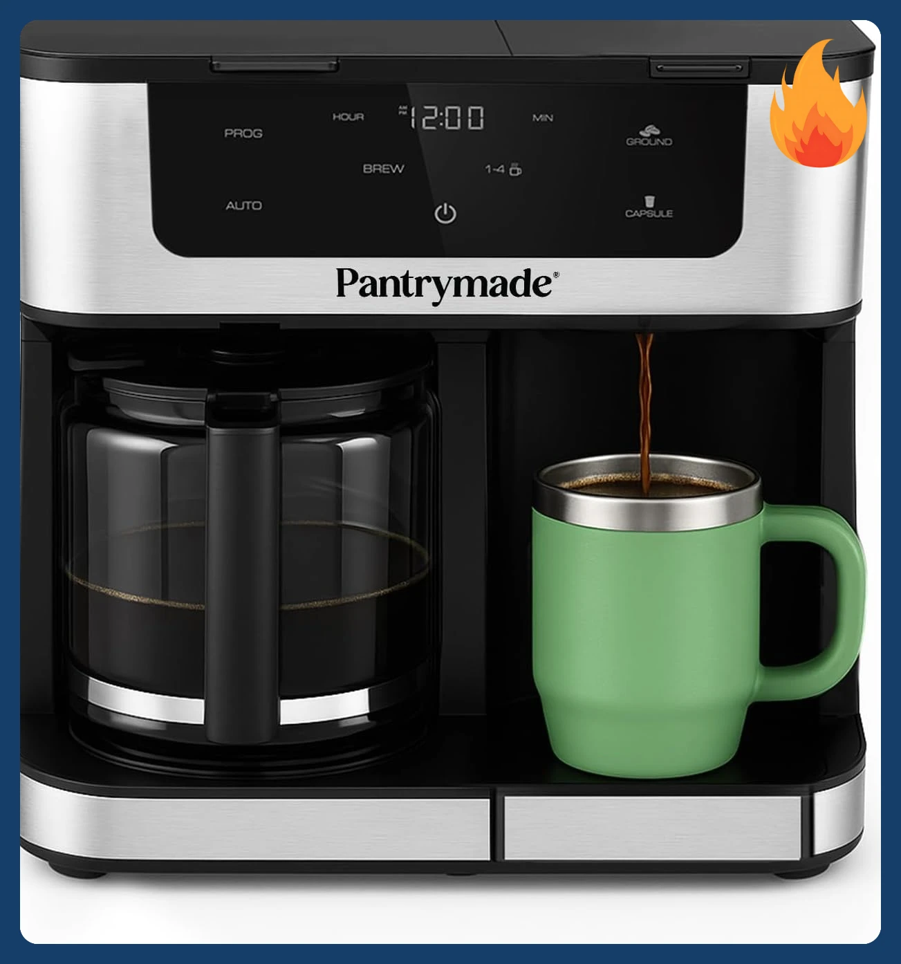 

[Discounted Price!]Deluxe 12-Cup Coffee Maker & Single Serve Brewer – Programmable, K-Cup Compatible, Adjustable Brew Size, Glas