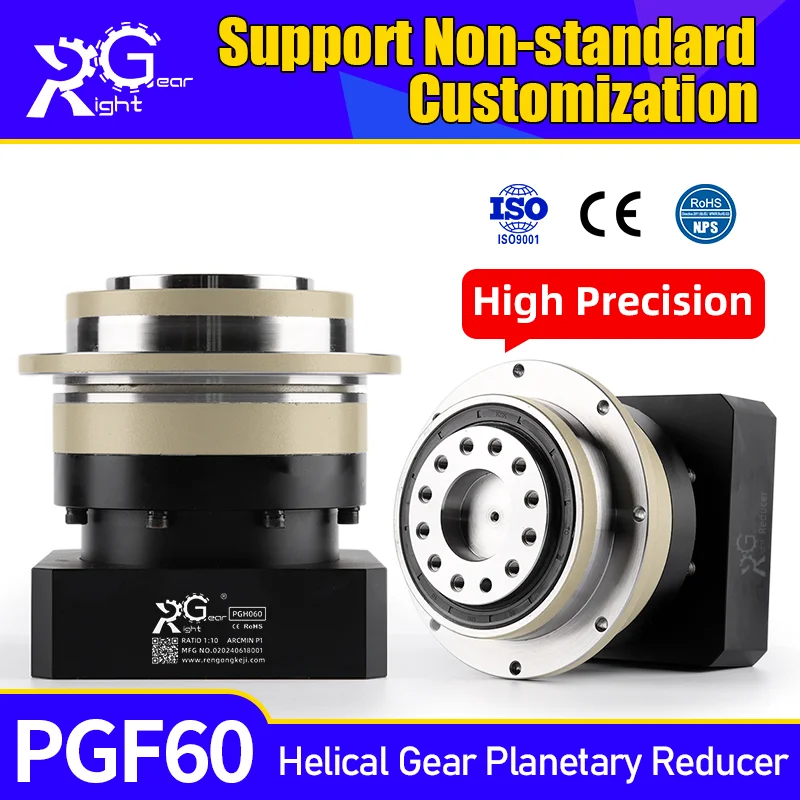 PGF60 200W 400W Servo Motor High Precision Flange Output Planetary Gearbox Helical Gear Planetary Reducer Gearbox Speed Reducer