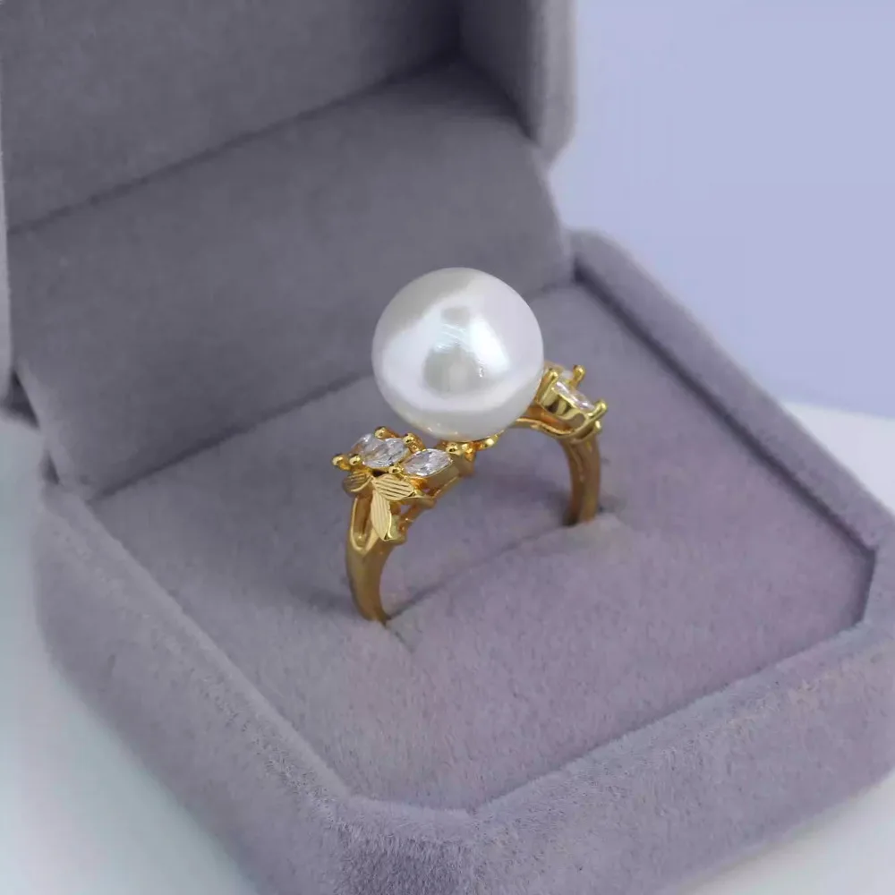 

5pcs Adjustable Gold Plated Pearl Ring Settings Findings & Accessories-for Jewelry Making Bulk Wholesale Craft Supplies 10-11mm