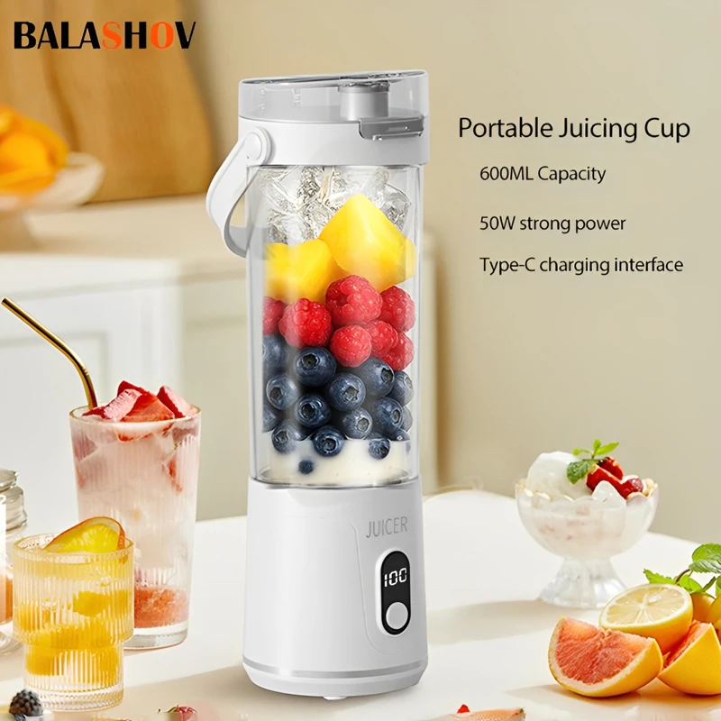 

600 мл портативная чашка для сока, многофункциональная бытовая соковыжималка для измельченного льда, уличная USB перезаряжаемая электрическая машина для фруктового сока