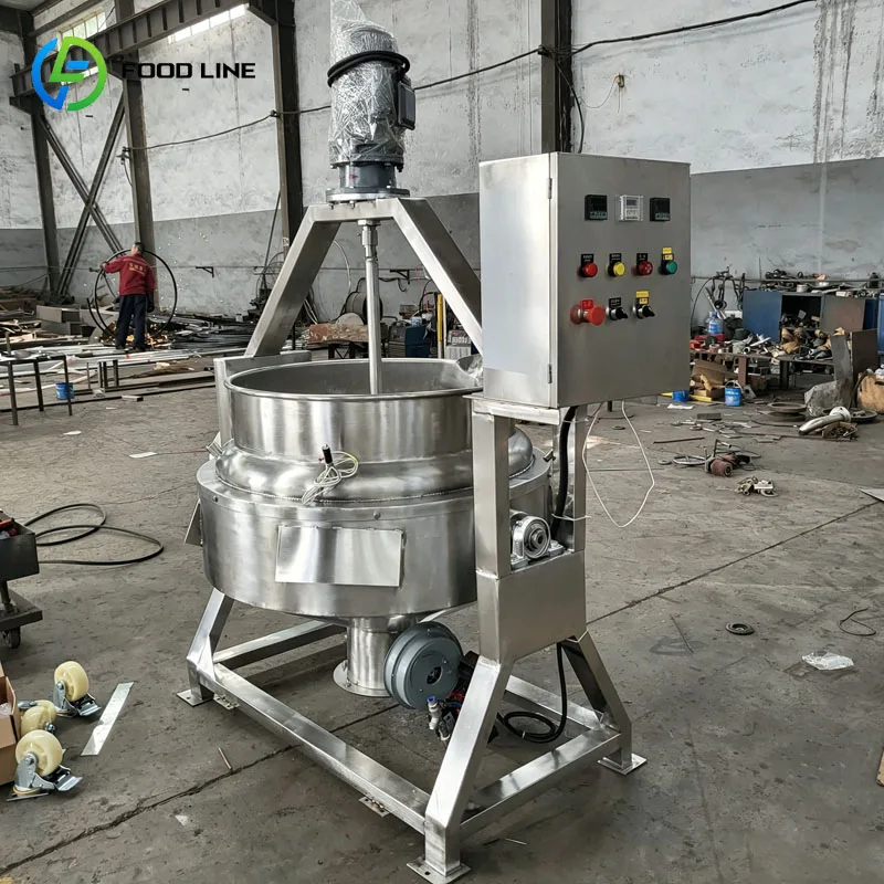 Industrial Electric Cooking Kettle with Agitator Jacketed Mixer for Food Processing Customized