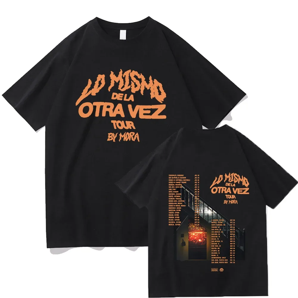 

Футболки Lo Mismo Dela Otra Vez Tour 2025 Mora Merch, подарки для фанатов, хлопковые футболки, уличная модная уличная одежда, летние мужские и женские футболки