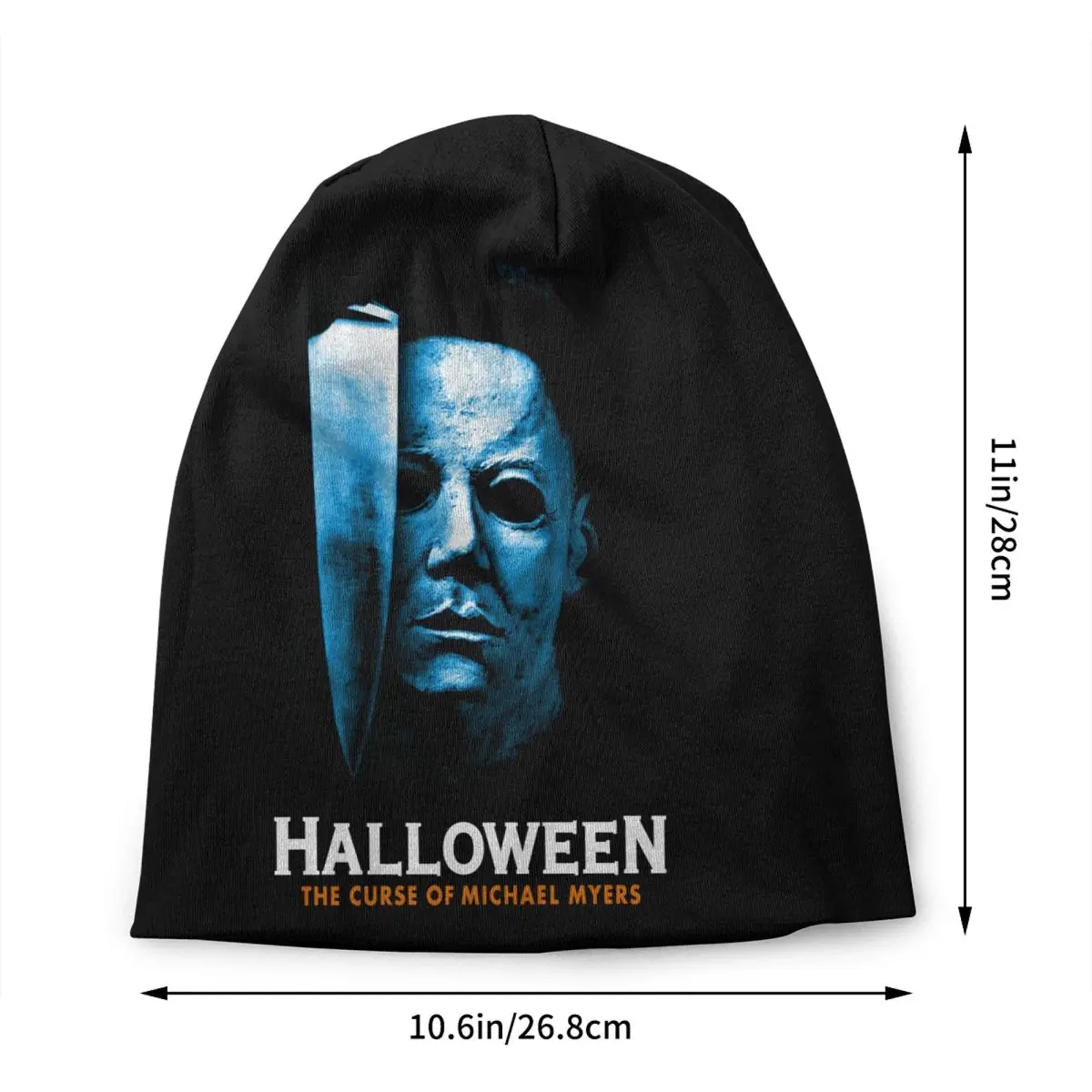 Custom Halloween Michael Myers Skullies Beanies Caps Unisex Knitting Hat  Horror Movie Character Bonnet Hats Outdoor Ski Cap