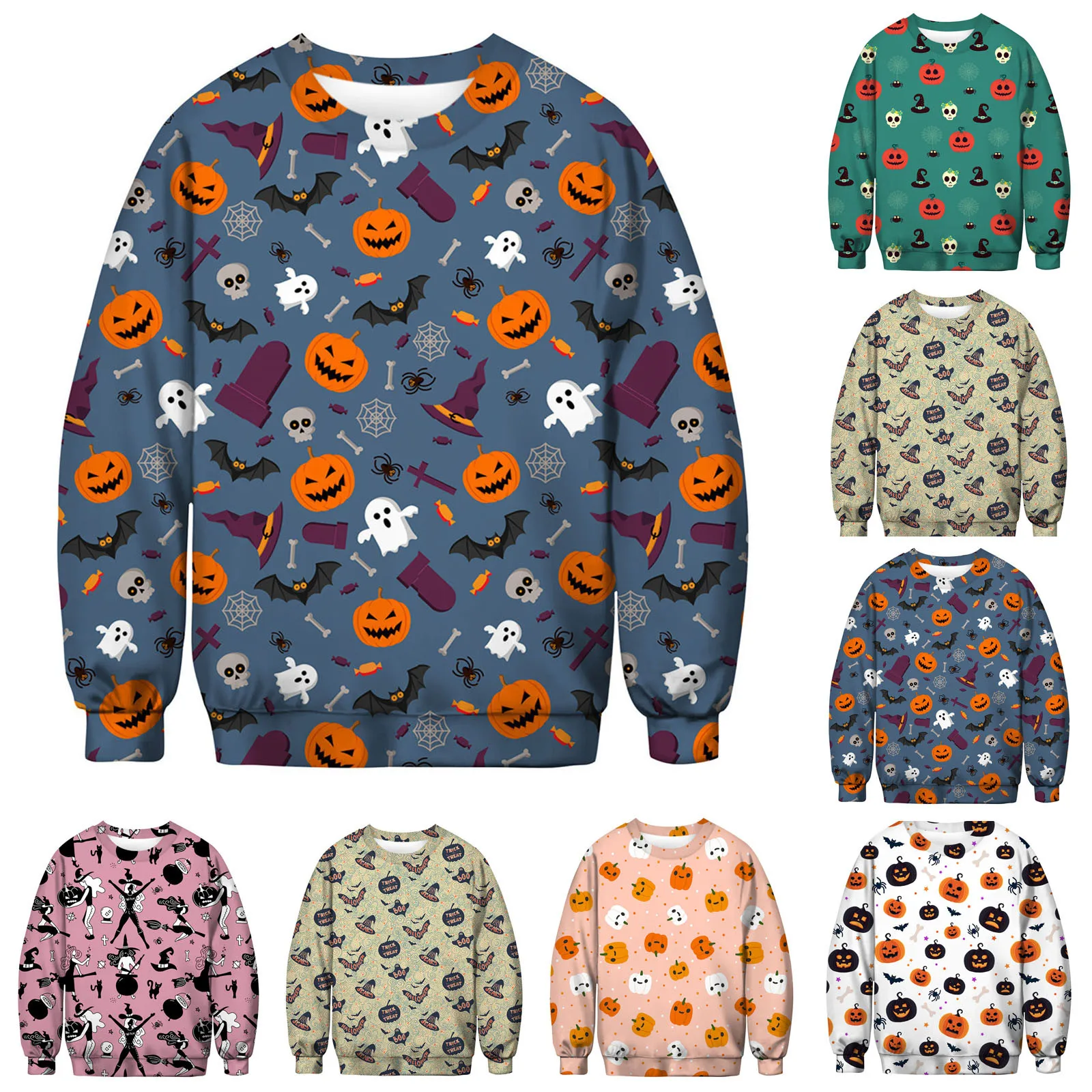 

New Daily Sweatshirts for Men Ghost Pumpkin Anime Sweatshirt Halloween 2024 Funny Printed Unisex Sweatshirt Hoody Men's Tops