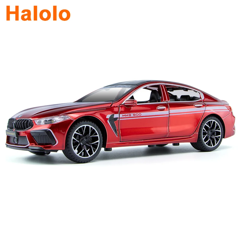 

1:24 BMW M8 MH8 800 MANHART Alloy Car Model Diecast Metal Toy Vehicles Car Model Sound and Light High Simulation Kids Gift