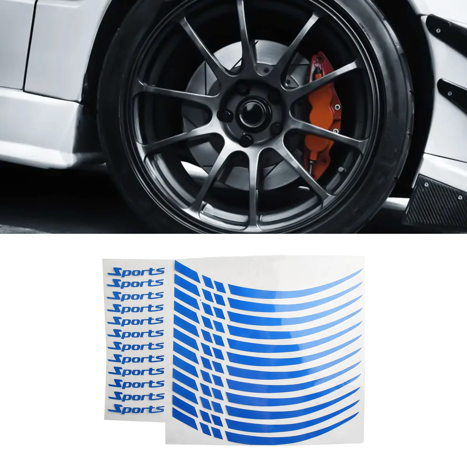 Sport Wheel Sticker Rim Stripe Sticker Easy To Apply High Universality Long-lasting Reflective Sticker Material Wheel Rim Stripe