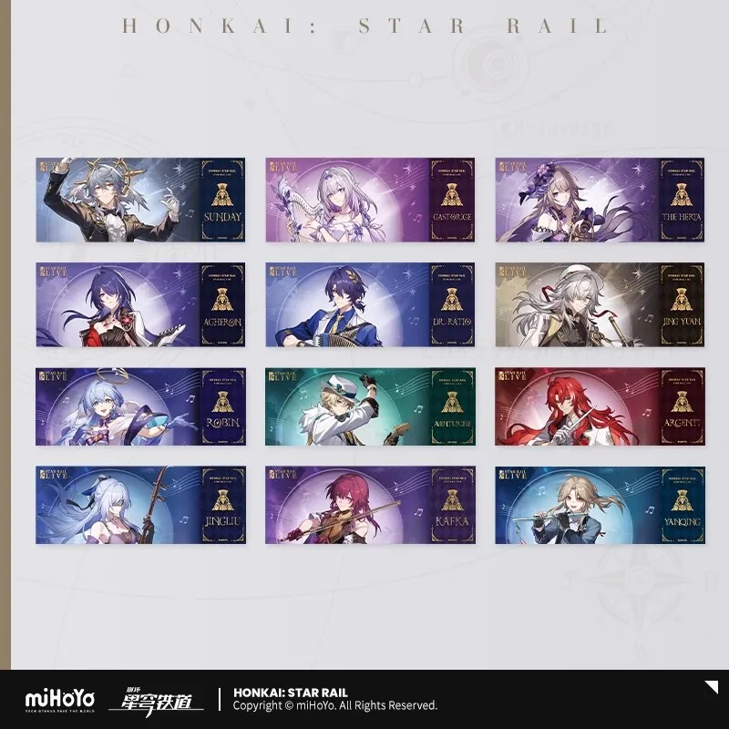 miHoYo Official Game Honkai Star Rail Star Lron LIVE Series Laser Collection Ticket Argenti Kafka Robin Prop Cosplay Xmas Gifts