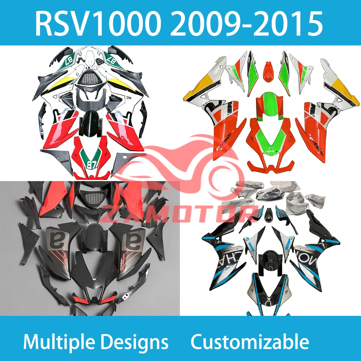 

Обтекатели RSV1000 2009 2010 2011 2012 2013 2014 2015 Aftermarket Кузов Полный комплект обтекателей для Aprilia RS1000 RSV4 1000 09-15 Новый