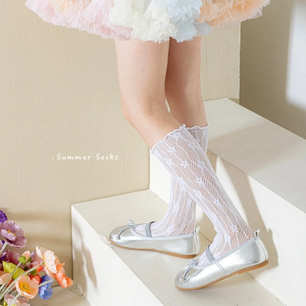 

New Lolita Leg Covers Ballet Style Breathable Pile Sock Mesh Lace Middle Tube Socks Stage Performance
