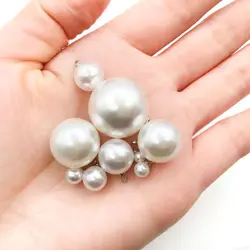 10PCS Clothes Decor Artificial Pearl Jewelry ABS Handmade Pearl Buttons for Sweater Alloy Faux DIY Dangle Earrings Pendant Gift