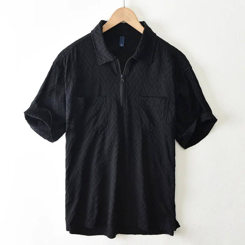 T233 100 % Baumwolle, gute Qualität, einfarbige Textur, Hemd für Herren, Sommermode, weich, bequem, Pullover, Tops, Teenager, tägliche Bluse