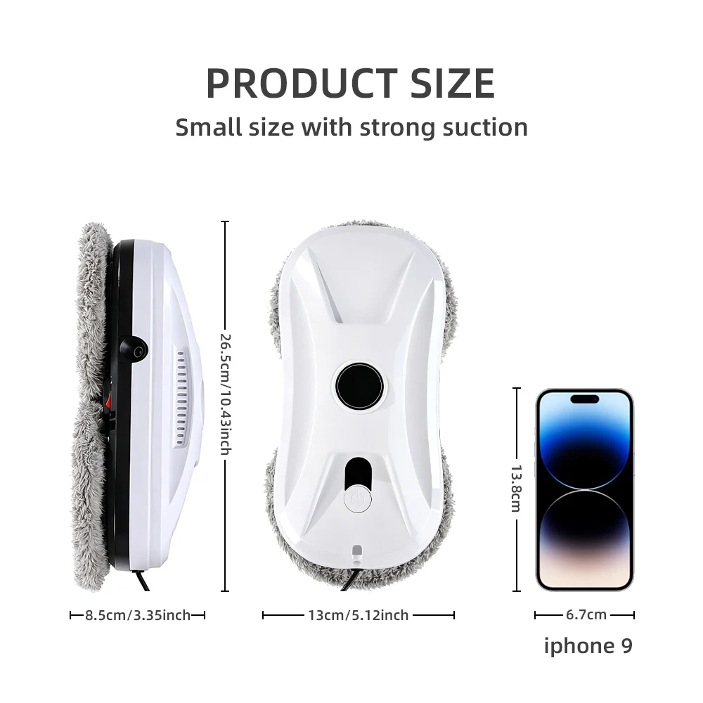 Intelligent Ultrathin Auto Ultrasonic WaterSpray Window Cleaning Robot Remote Control Electric Glass Wash Vacuum Cleaner Robotic