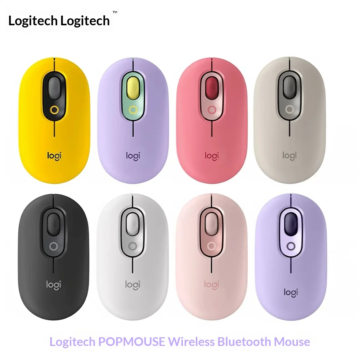 Original Logitech POP Mouse Wireless Bluetooth 5.2 Mouse Portable Ergonomic Silent Mice For Windows Mac OS iPad