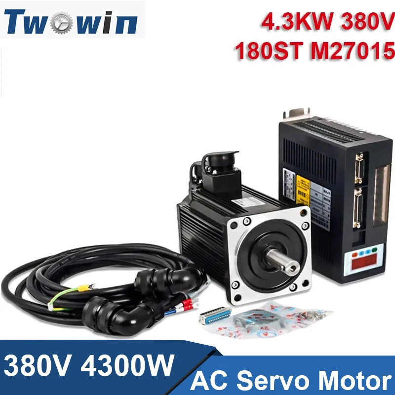 

180ST M27015 27N.M 4300W 380V Servo Motor CNC Kits 4.3KW AC Servo Motor Driver Matched Servo Driver