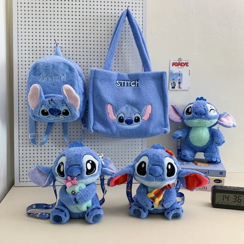 Disney New Stitch Cartoon Fashion Versatile Single Backpack Children's Plush Doll Backpack