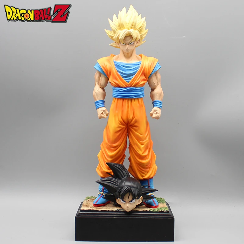 

34 см телефон, статуэтка, аниме, 2 головки, Kakarotto Super Saiyan Goku, строительные игрушки, подарки