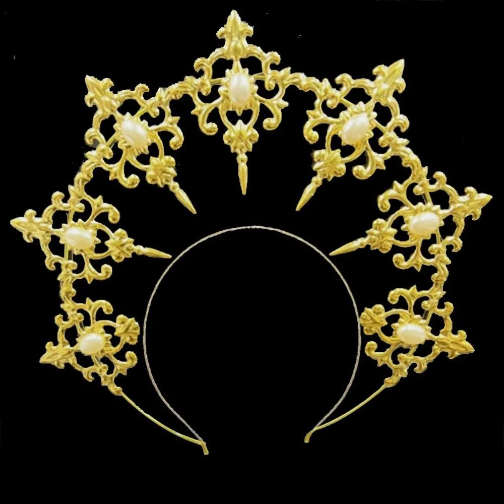 

Exquisite Luxury Baroque Hair Hoop Elegant Shiny Rhinestone Crown Stage Performance Sacred Princess Tiara Cosplay