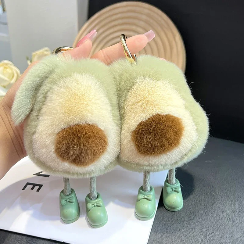 New Cute Fruit Keychain Plush Avocado Car Keychain Pendant Couple Key Cute Plush Doll Backpack Pendant Accessories Car Keychains