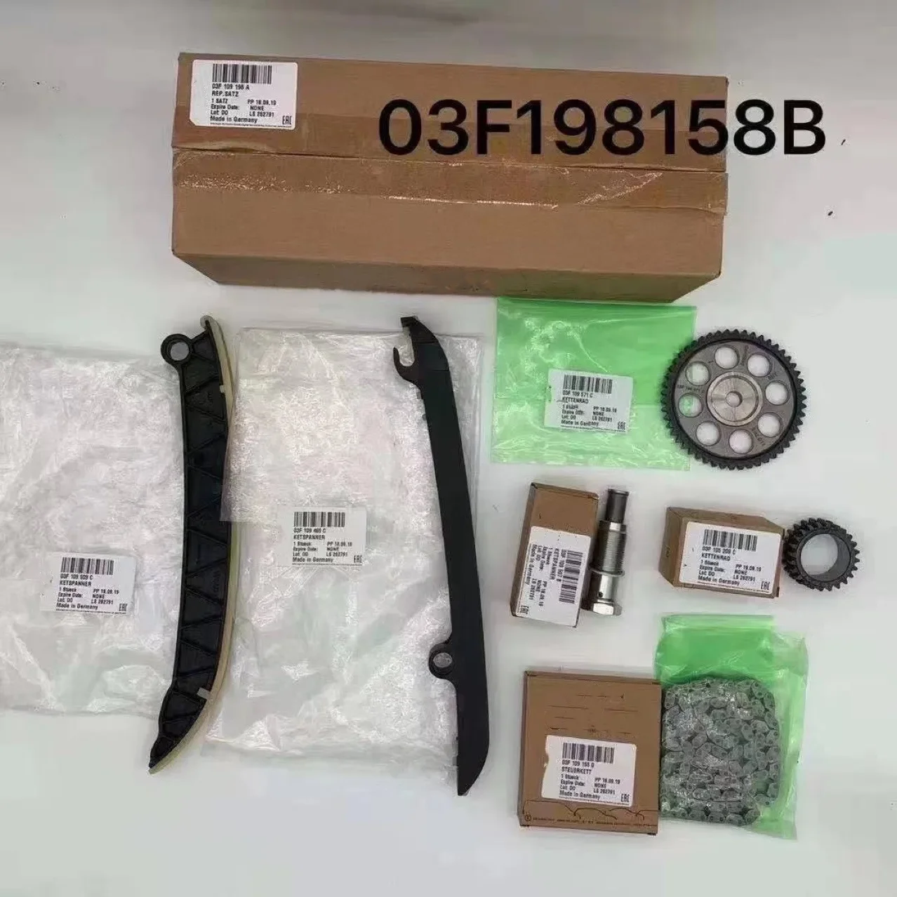 Oryginalny zestaw łańcucha rozrządu do VW Skoda Audi Seat 1,2 TSI TFSI CBZA CBZB 03F 198158 G