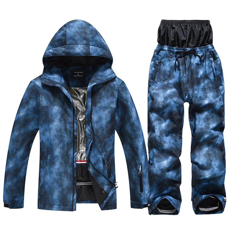 

Men Women's Thermal Winter Jacket Denim Ski Suit Waterproof Snowboard Bibs Pants Heated Snow Overalls Set Snowmobile Clothing