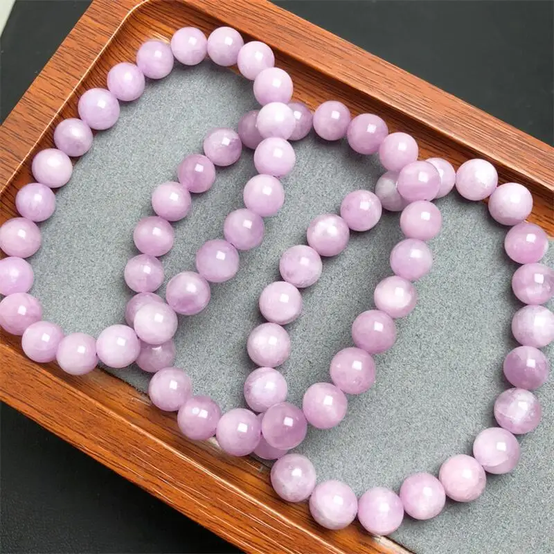 

8.5MM Natural Kunzite Bracelet Crystal Healing Stone Stretch Polychrome Gemstone For Women Birthday Present Lover Gift 1PCS