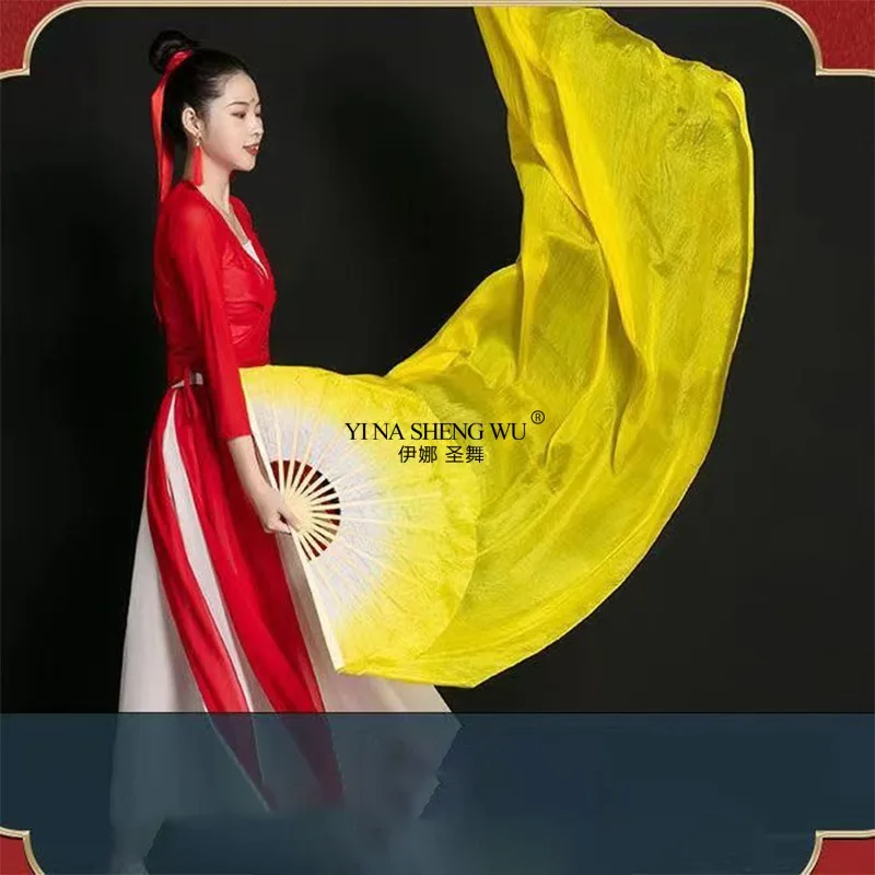 Aangepaste 1 stuk Rechterhand Imitatie Zijde 13 Bomboo Buikdans Fan Chinese Dans Lange Zijden Fan 180 cm/150 cm/120 cm Bamboe Fan