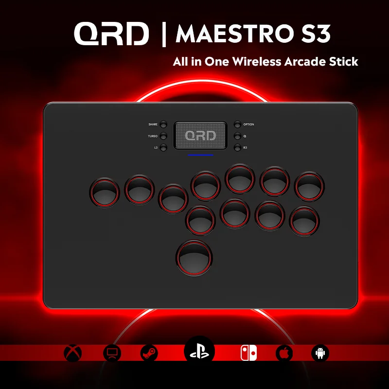 QRD Maestro S3 Wireless Hitbox for PS5/PS4/PS3/Switch/Xbox/Steam/PC/IOS/Android all in one Arcade Stick