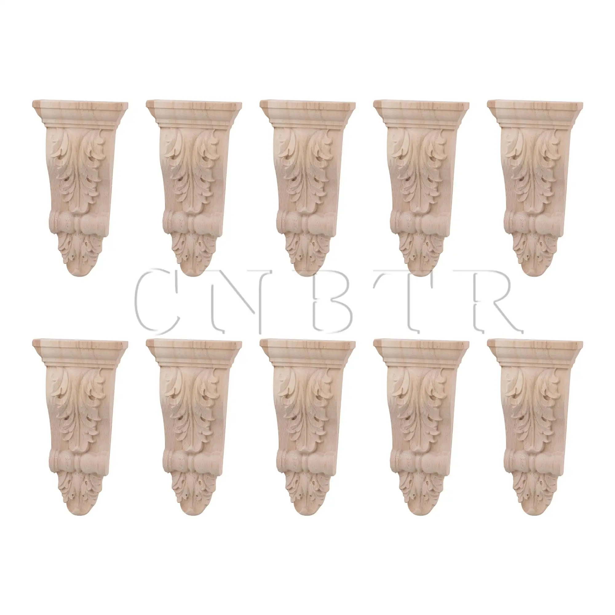 

CNBTR 10Pieces Unpainted Solid Wood Carved Corbel Column 3.15" x 0.98" x 6.3" F46