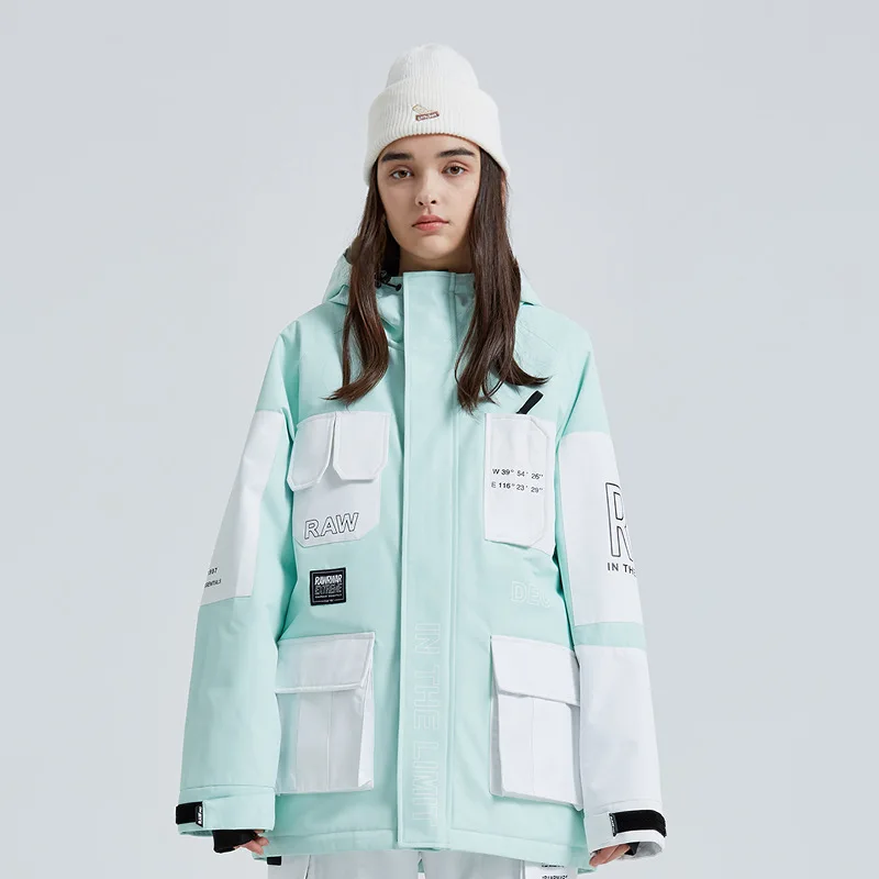 Mutusnow 2025 inverno masculino e feminino impermeável à prova de vento jaqueta de esqui moda respirável casaco de neve ao ar livre roupas de snowboard