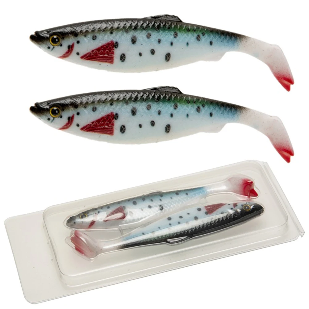 T-Tail Lure Soft Bait 10.5cm Length 19g Weight Shad Baits Duck Foot Design Easy Installation Photo Chrome Skin