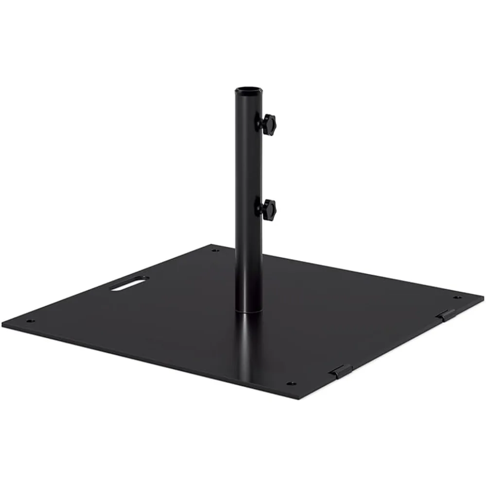 

Umbrella Base 40lbs with Stainless Steel Umbrella Tube, Heavy Duty Square Steel Umbrella Stand with Roller, Black
