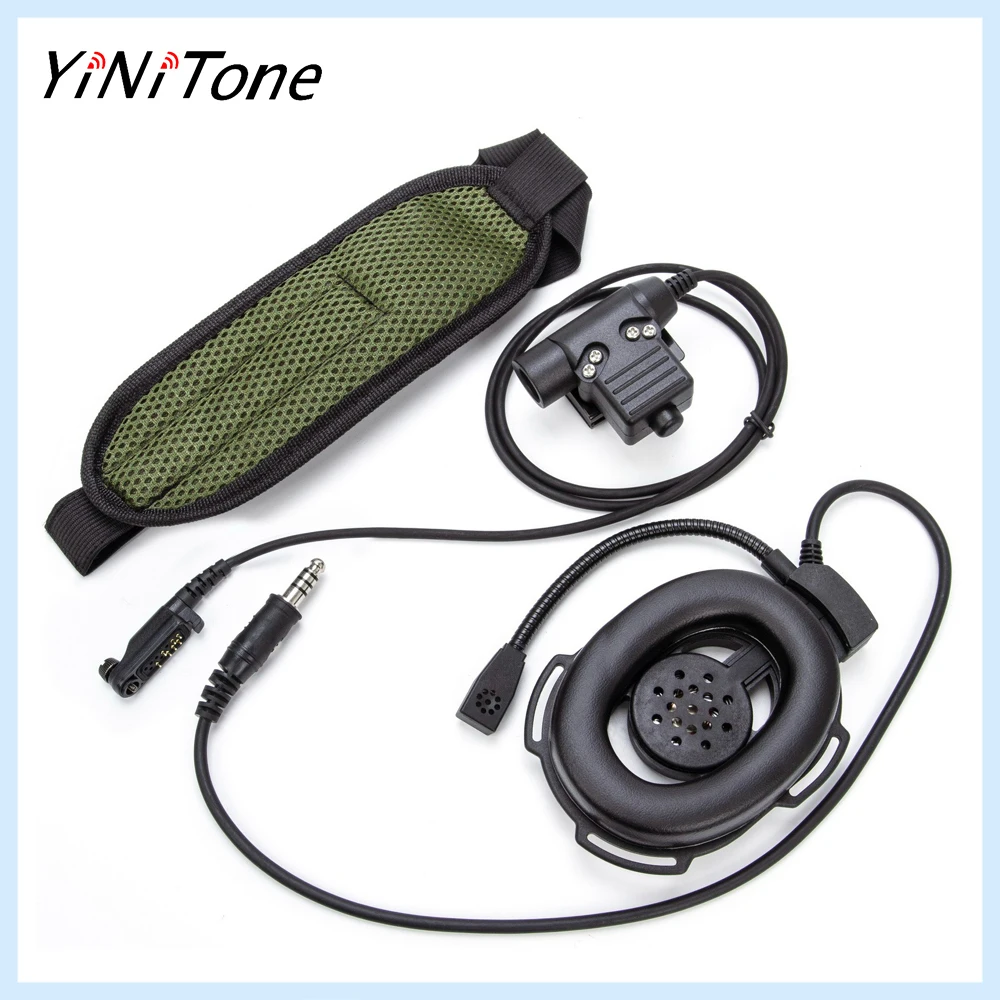 

Black HD01 Bowman Elite II Ham Radio 7.1mm Headset Microphone with U94 PTT Adapter for HYT Hytera PD680 X1P PD660 PD600 HYTERA A