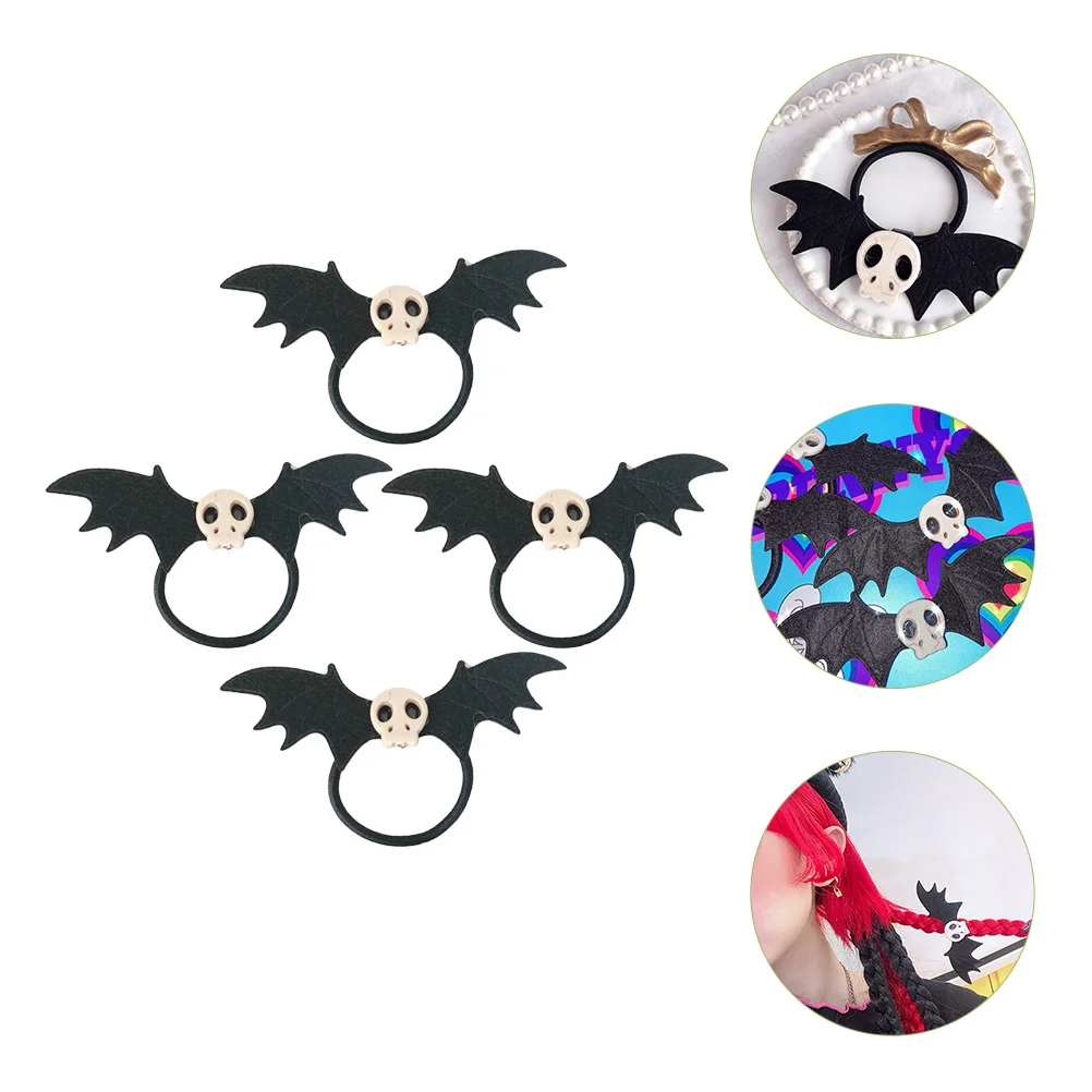 

4 шт. резинки для волос с летучей мышью для девочек, модные резинки для волос на Хэллоуин, нежная эластичная, не легко скользящая, идеально подходит для различных размеров