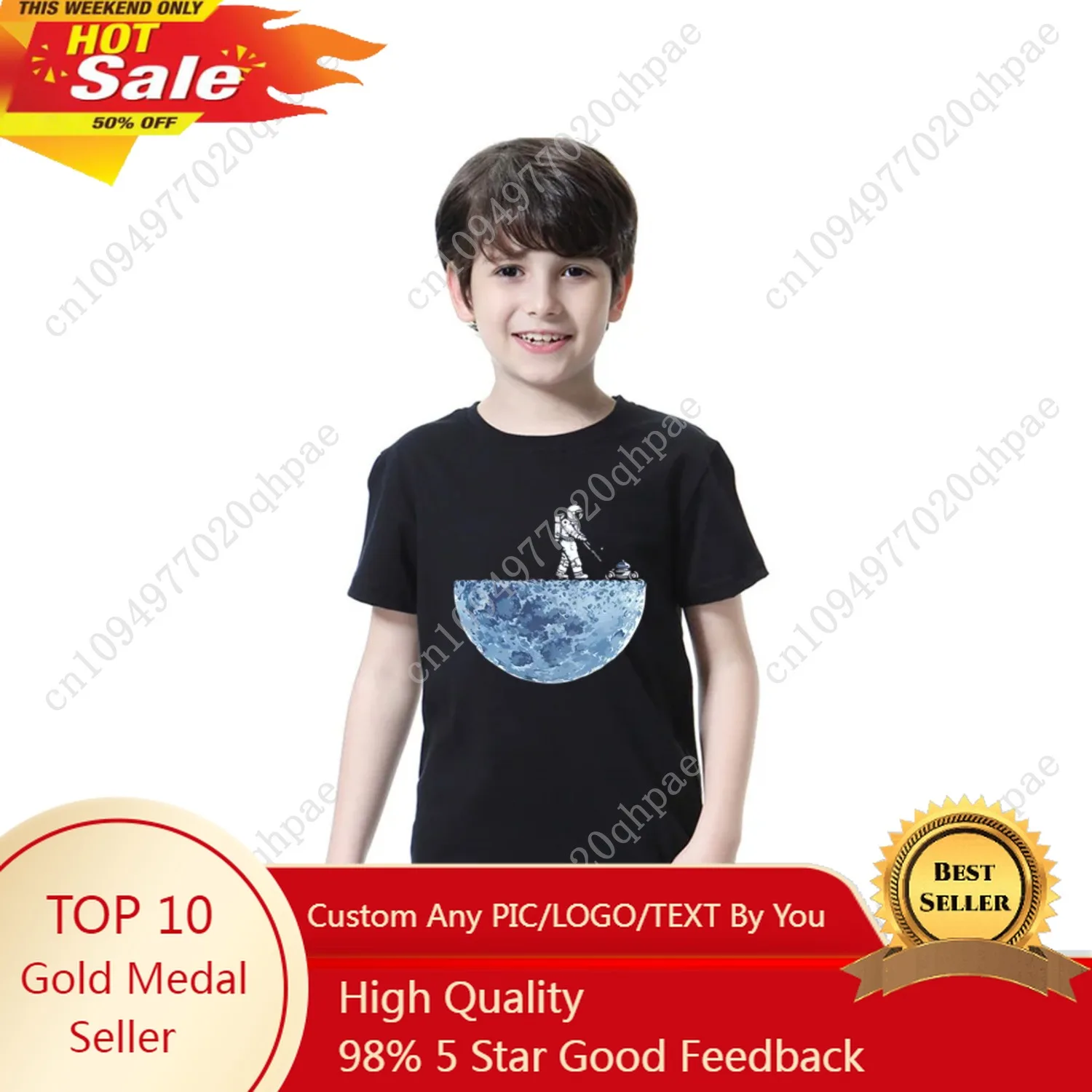 Новая футболка с героями мультфильмов «Астронавт», летняя рубашка для мальчиков, детские топы с короткими рукавами, одежда «Космонавт», От 3 до 14 лет