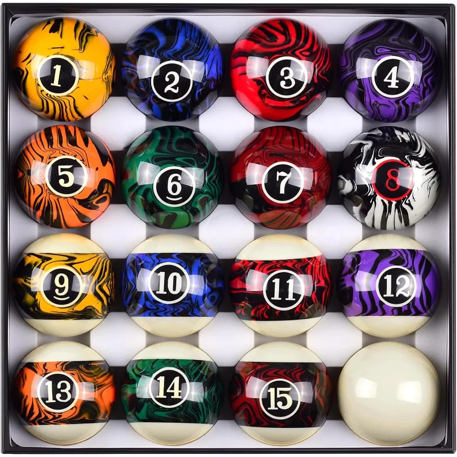 

Billiard Balls Complete 16 Ball Set Pool Balls Billiard Set 2-1/4 Regulation Size New Upgrade Billiards Professional Pool Table