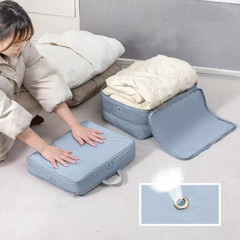 Foldable Compression Clothes Packing Bag Space Saving Quilts Bag Wardrobe Storage Luggage Down Jacket Cotton Organizer Hand Bag