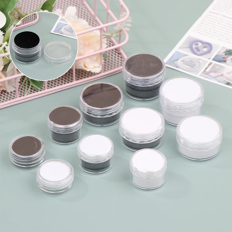 Circular Color Gemstone Bare Stone Ring Display Storag Box With Transparent Plastic Rotating Cover Different Sizes Sponge Prote