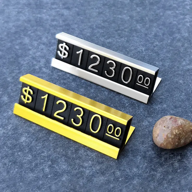 30 Sets Adjustable Number Counter Sale Price Label Sign Holder Display Stand Blocks Jewelry Watch Ring Dollar Price Cube Tags