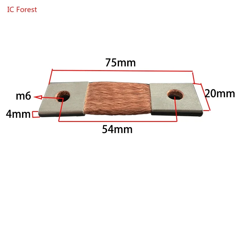 Flexible Purple Copper Braided Battery Connection Tab Strap for 12/24/48V 100Ah 105Ah 200Ah 280Ah 320Ah Lifepo4 Battery Connect