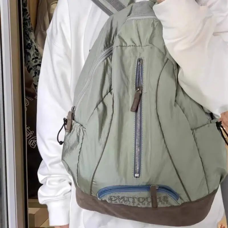 Japanese Y2k Aesthetic Letter Embroidery Bags Women Korean Ins Vintage High-Capacity Schoolbags College Student Casual Backpacks