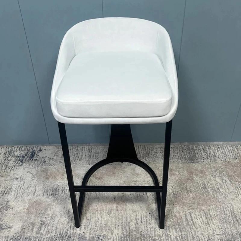 Nordic Carbon Steel Bar Chairs Bar Furniture Bar Stool Backrest Creative Comfortable Household Upscale Island High Chairs