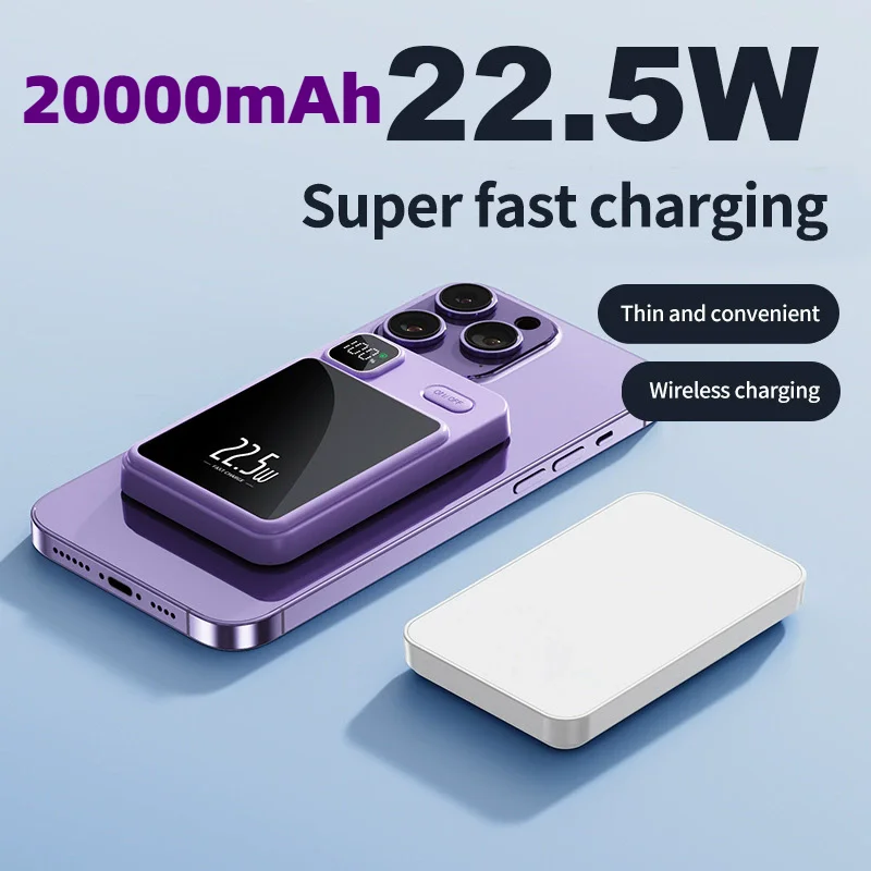 Power Bank 20000mAh Magnetic Wireless Charger Fast Charging for iPhone Samsung Huawei Xiaomi Mini Power Bank