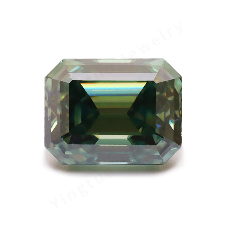 Colored Moissanite Loose Stone Emerald Green 7*9mm 3ct MoissaniteS Diamonds