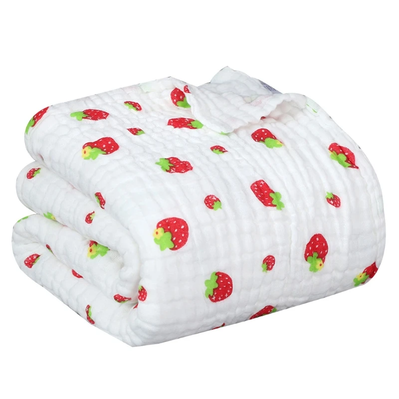 F19F 110x110cm Baby Receiving Blanket 6-Layers Cotton Swaddling Wrap Newborn Quilt Toddler Nap Blanket Infant Bedding