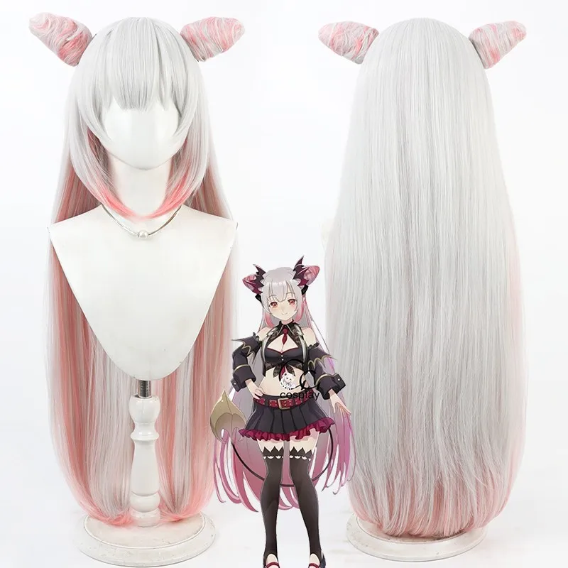 Anime Virtual YouTuber Patra Cosplay Wig Long Gradient Heat Resistant Synthetic Hair Halloween Party Role Play + Wig Cap
