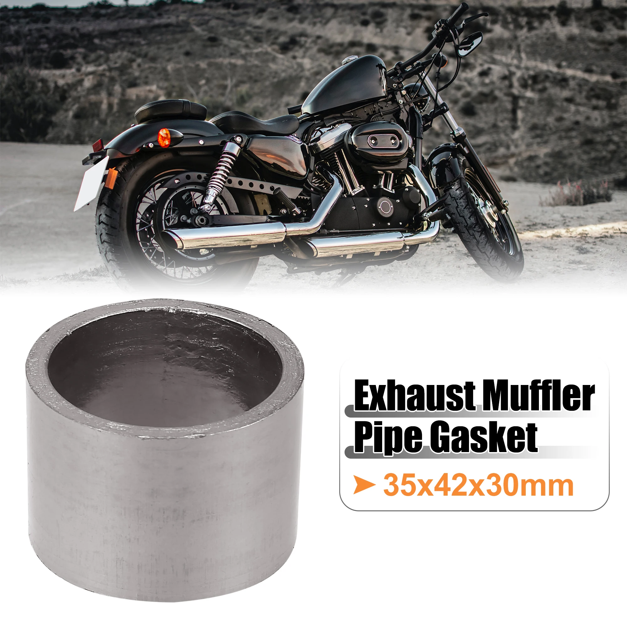 X Autohaux 35mm ID 42mm OD Silenciador de escapamento de motocicleta Junta de tubo de vedação de grafite Conector silenciador para peças de motocross de sujeira