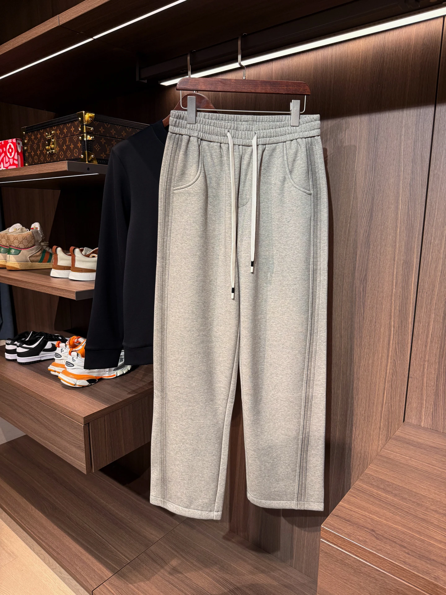 

Thiened Fce Lined Loose Fit Straight Leg Men's Casual Pants Comfortable Warm Autumn Winter Faion High Quali Skin Fri...