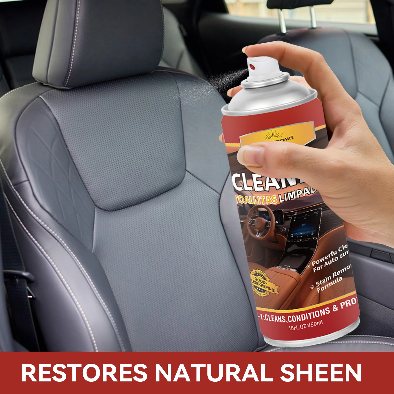 1/2PCS Leather Cleaner, Conditioner & Protector, Car Interior & Furniture Cleans Conditions and Restores Leather Surfaces, UV Protectants Help Prevent Cracking or Fading
