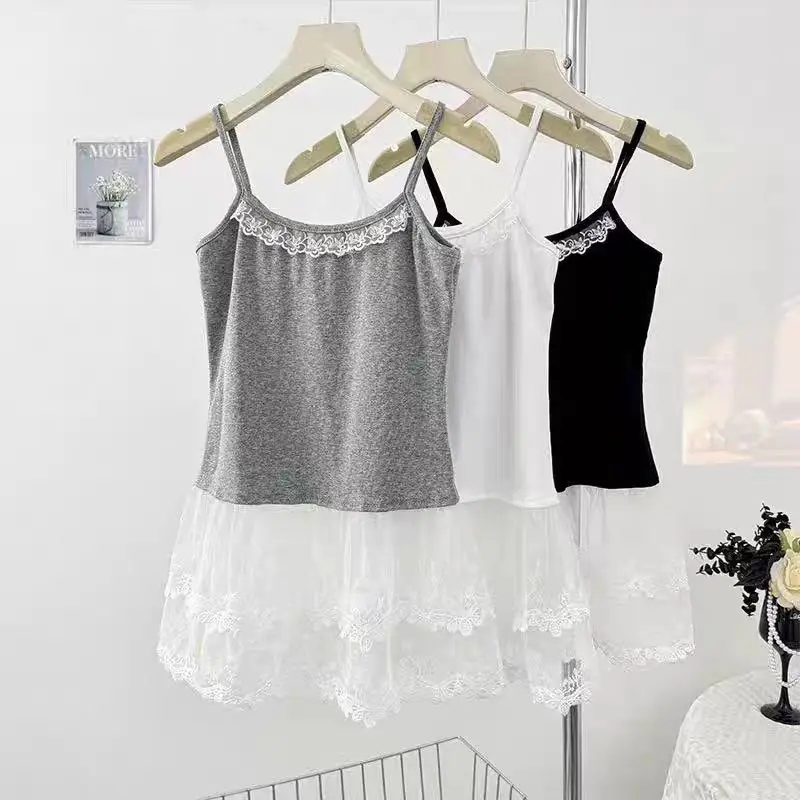 estilo-de-bale-emendado-rendas-duas-pecas-tanques-feminino-2025-primavera-doce-fino-ajuste-camis-topos-solido-outwear-y2k-coletes-chique